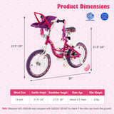 14 Inch Kids Bike with Doll Seat and Removable Training Wheels-14 inches