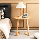 24 Inch Round End Table with Adjustable Foot Pads Natural