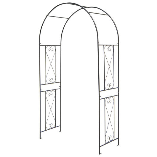 Garden Arch Arbor Trellis Patio Plant Stand Rack Archway-Black