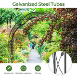 Garden Arch Arbor Trellis for Climbing Plants Roses Vines-Black